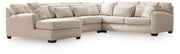 Mandi Point Marble 4-Piece Sectional with Chaise - 62606S1