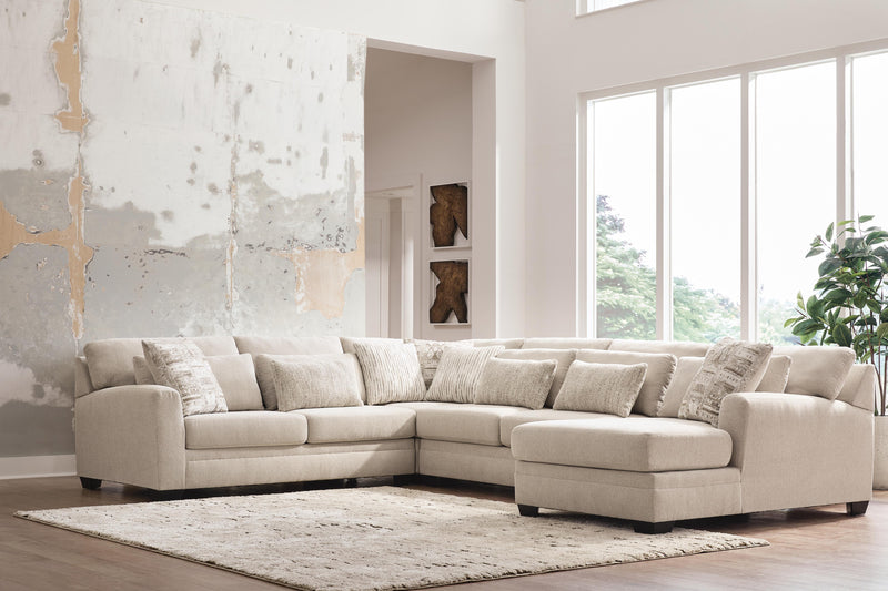 Mandi Point Marble 4-Piece Sectional with Chaise - 62606S2