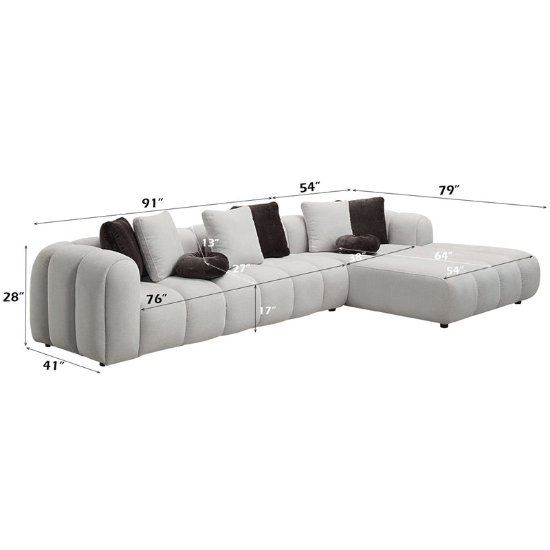 Manilla Sectional Sofa w/8 Pillows - LV04320