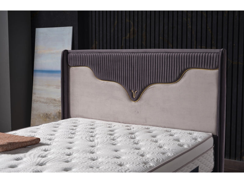 Manolya Storage Bed With Headboard Grey - Queen in Grey - 110-MAN-BBFFUME-150-SB