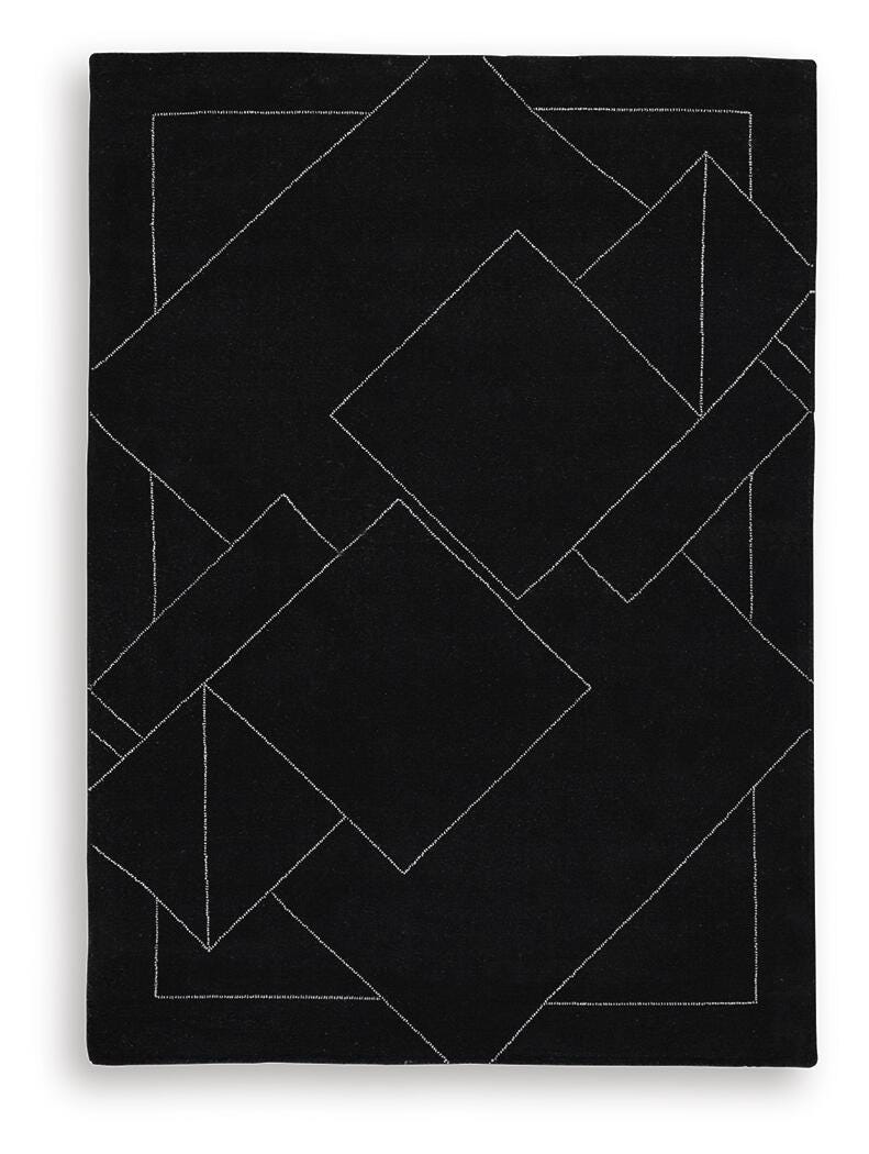 Marav Black/White 5' x 7' Area Rug - R407532