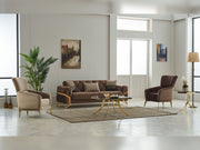 Marbella 3-pieces (Sofa & Loveseat & Chair) Livingroom in Beige - 200-SIM-MAR-VELVET260-321