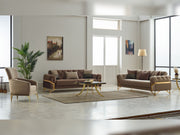 Marbella 3-pieces (Sofa & Loveseat & Chair) Livingroom in Brown - 200-SIM-MAR-VELVET406-321