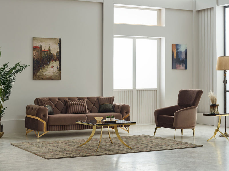 Marbella Convertible Loveseat in Beige - 200-SIM-MAR-VELVET260-2