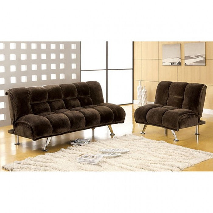 Marbelle Dark Brown/Chrome Chair - CM2904DB-CH-VN