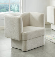 Marcel Boucle Fabric Upholstered Chair in Cream - 616Cream-C