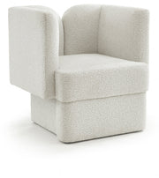 Marcel Boucle Fabric Upholstered Chair in Cream - 616Cream-C