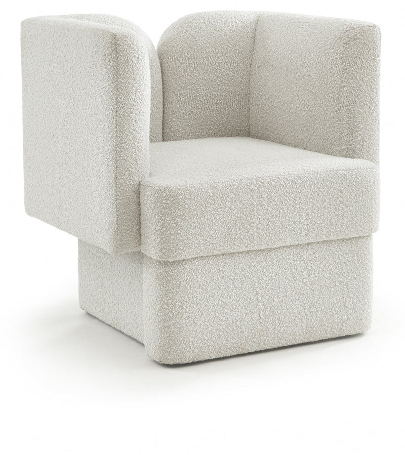 Marcel Boucle Fabric Upholstered Chair in Cream - 616Cream-C