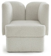Marcel Boucle Fabric Upholstered Chair in Cream - 616Cream-C