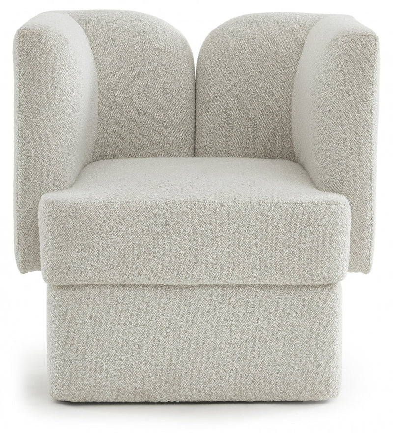 Marcel Boucle Fabric Upholstered Chair in Cream - 616Cream-C