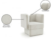 Marcel Boucle Fabric Upholstered Chair in Cream - 616Cream-C