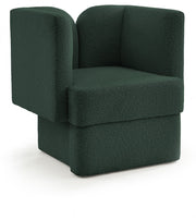 Marcel Boucle Fabric Upholstered Chair in Green - 616Green-C