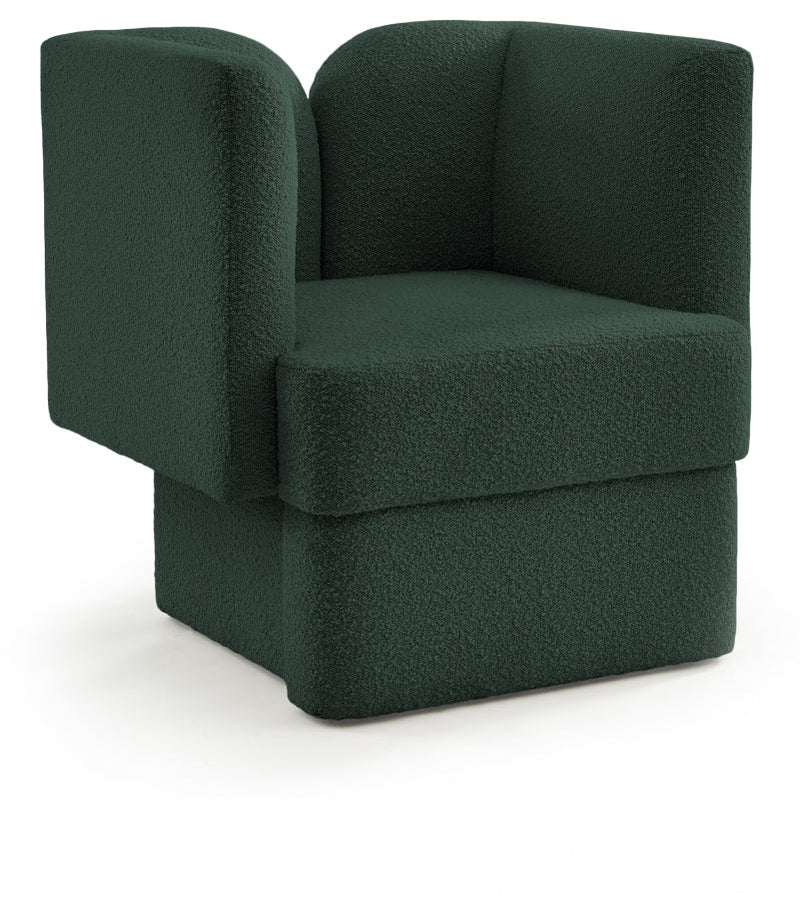 Marcel Boucle Fabric Upholstered Chair in Green - 616Green-C