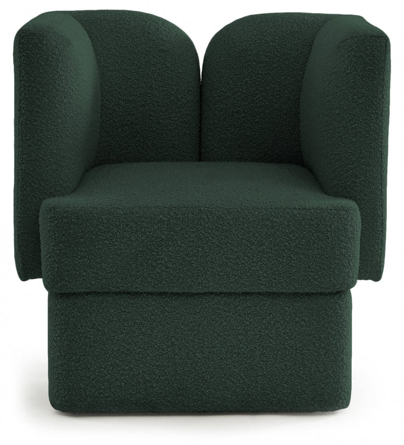Marcel Boucle Fabric Upholstered Chair in Green - 616Green-C