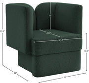 Marcel Boucle Fabric Upholstered Chair in Green - 616Green-C