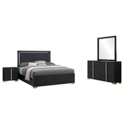 Marceline 4-piece Eastern King Bedroom Set Black - 222831KE-S4