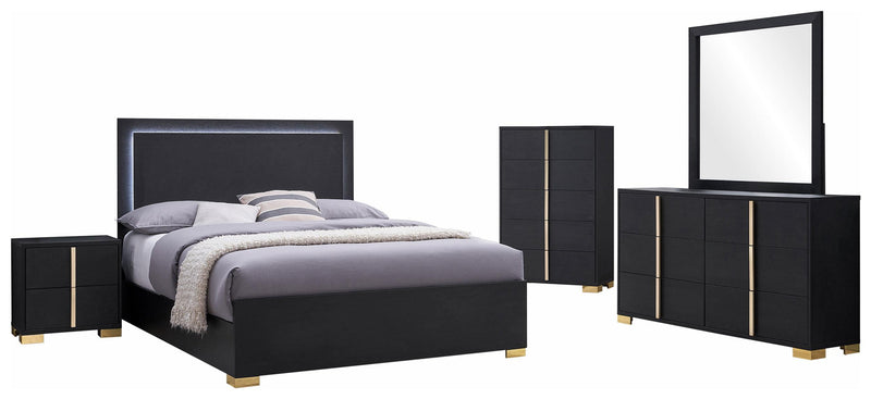 Marceline 5-piece Eastern King Bedroom Set Black - 222831KE-S5