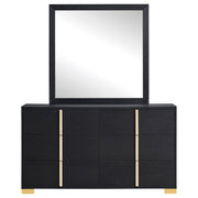 Marceline 6-drawer Dresser with Mirror Black - 222833M