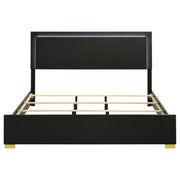 Marceline Wood Eastern King LED Panel Bed Black - 222831KE