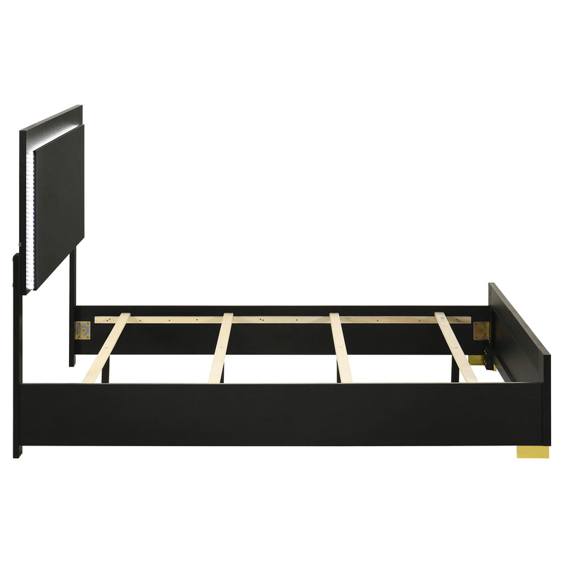 Marceline Wood Full LED Panel Bed Black - 222831F
