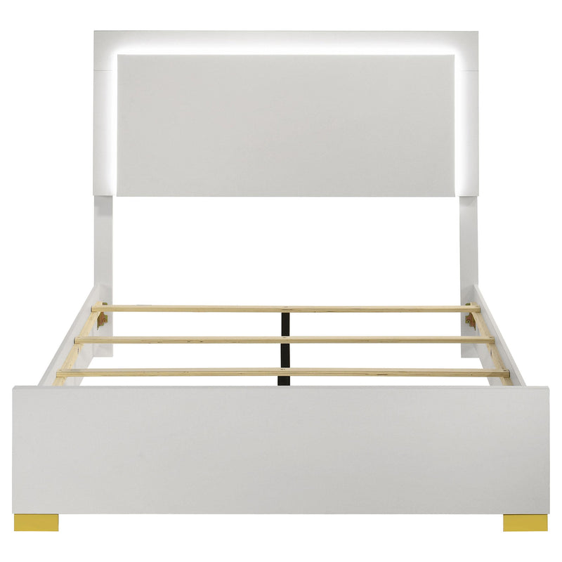 Marceline Wood Full LED Panel Bed White - 222931F