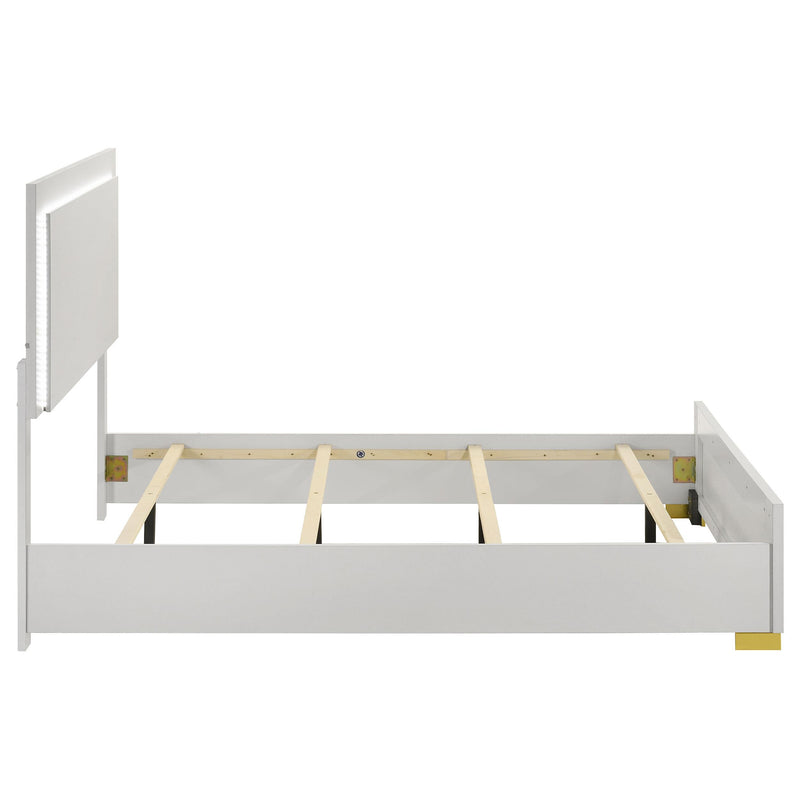 Marceline Wood Full LED Panel Bed White - 222931F