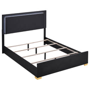 Marceline Wood Queen LED Panel Bed Black - 222831Q