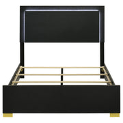 Marceline Wood Queen LED Panel Bed Black - 222831Q
