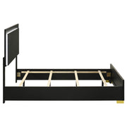 Marceline Wood Queen LED Panel Bed Black - 222831Q