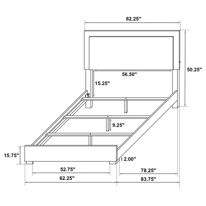 Marceline Wood Queen LED Panel Bed White - 222931Q