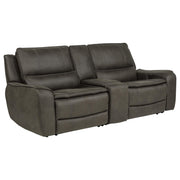 Marcell 3-Piece Power Reclining Loveseat with Charging Console Grey - 609698P