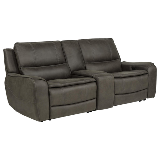 Marcell 3-Piece Power Reclining Loveseat with Charging Console Grey - 609698P
