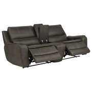 Marcell 3-Piece Power Reclining Loveseat with Charging Console Grey - 609698P