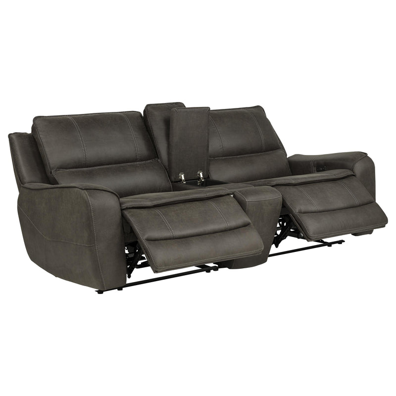 Marcell 3-Piece Power Reclining Loveseat with Charging Console Grey - 609698P