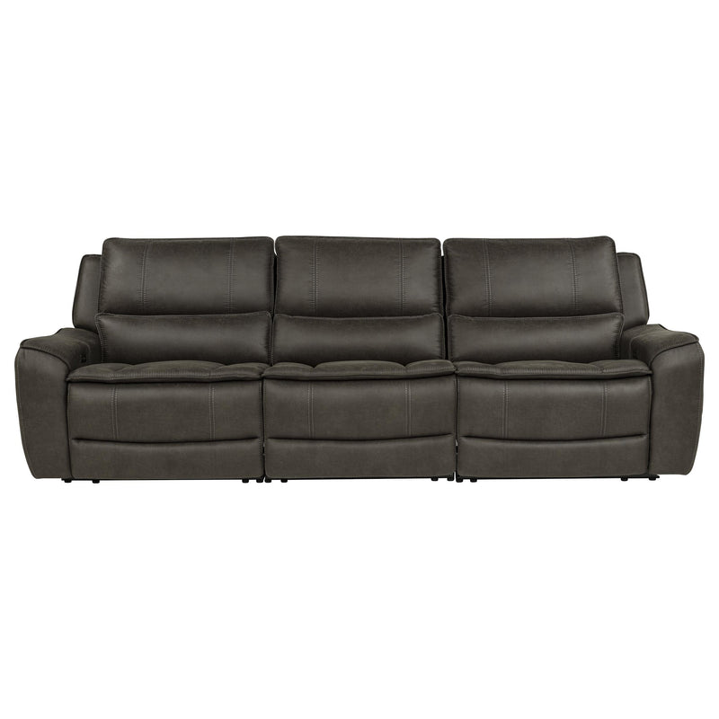 Marcell 3-Piece Transitional Power Reclining Sofa with USB Charging Grey - 609697P