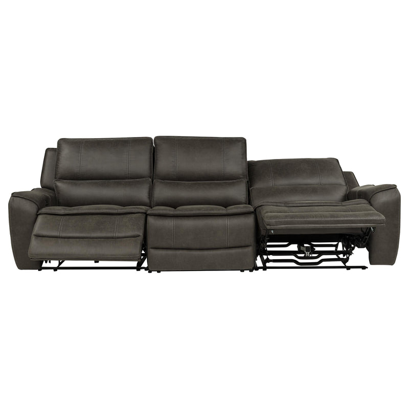Marcell 3-Piece Transitional Power Reclining Sofa with USB Charging Grey - 609697P