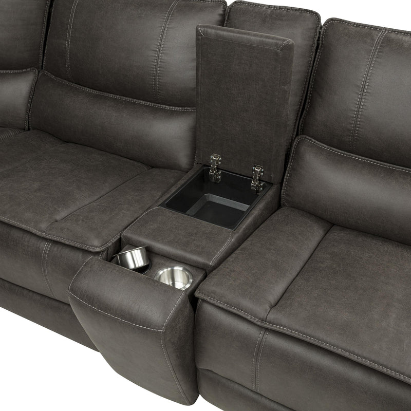 Marcell 5-Piece 3-Seat Power Home Theater Seating with Dual Consoles Grey - 609697PT