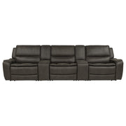Marcell 5-Piece 3-Seat Power Home Theater Seating with Dual Consoles Grey - 609697PT