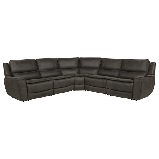 Marcell 5-Piece L-Shaped Modular Power Reclining Sectional Sofa Grey - 609690P