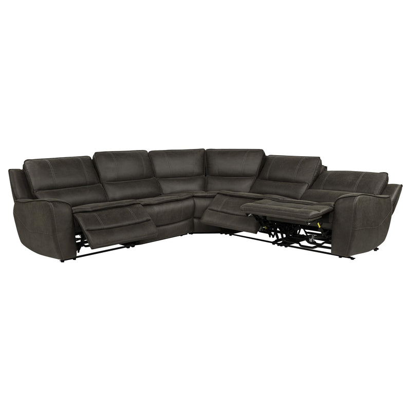 Marcell 5-Piece L-Shaped Modular Power Reclining Sectional Sofa Grey - 609690P