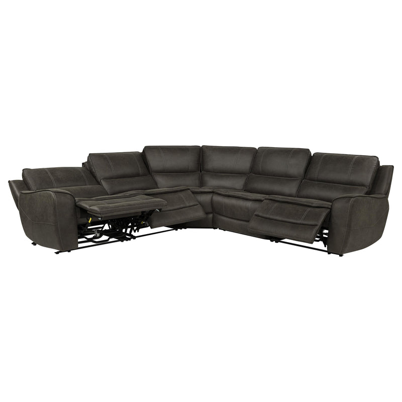 Marcell 5-Piece L-Shaped Modular Power Reclining Sectional Sofa Grey - 609690P