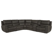 Marcell 6-Piece L-Shaped Power Reclining Sectional with Console Grey - 609690P-SET
