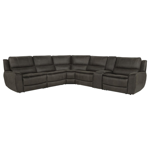 Marcell 6-Piece L-Shaped Power Reclining Sectional with Console Grey - 609690P-SET
