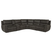 Marcell 6-Piece L-Shaped Power Reclining Sectional with Console Grey - 609690P-SET