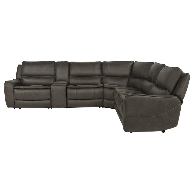 Marcell 6-Piece L-Shaped Power Reclining Sectional with Console Grey - 609690P-SET