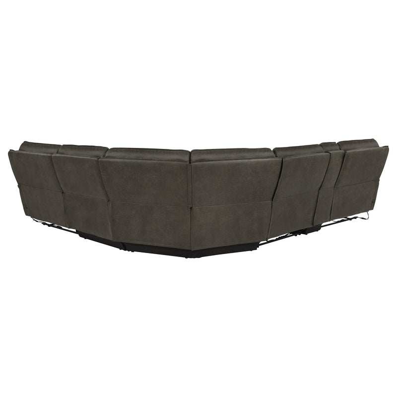 Marcell 6-Piece L-Shaped Power Reclining Sectional with Console Grey - 609690P-SET