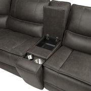 Marcell 7-Piece L-Shaped Power Reclining Sectional with Dual Consoles Grey - 609690P-SETA