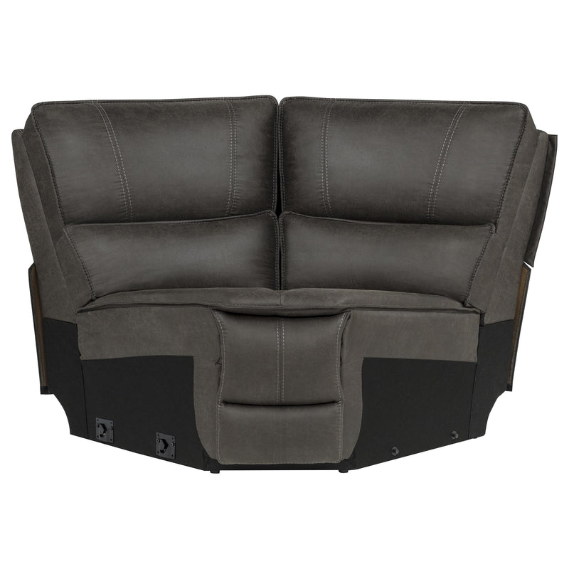 Marcell 7-Piece L-Shaped Power Reclining Sectional with Dual Consoles Grey - 609690P-SETA