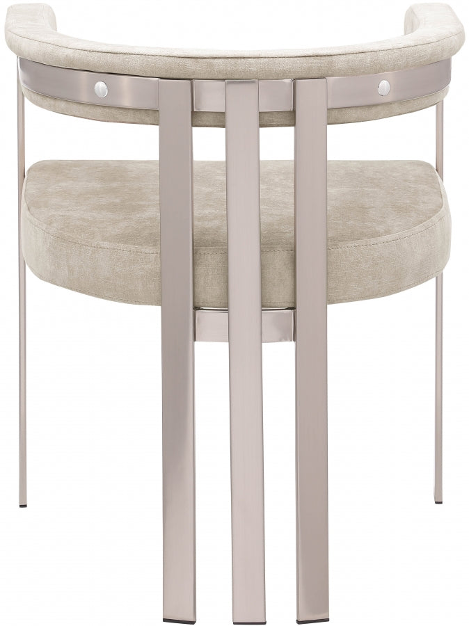 Marcello Stone Velvet Upholstered Dining Chair in Beige, Set of 2 - 938Beige-C