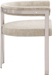 Marcello Stone Velvet Upholstered Dining Chair in Beige, Set of 2 - 938Beige-C